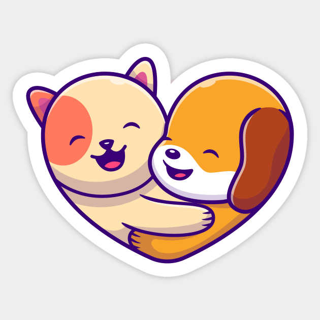 Cute Dog And Cat Logo Sticker by Catalyst Labs